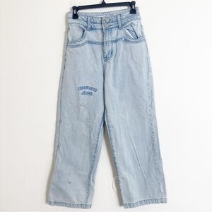 13DE Marzo Light Blue Embroidered high waisted jeans